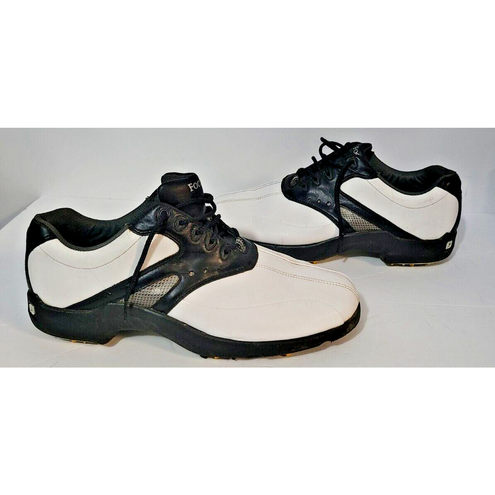 Foot Joy Super Lites White/Black Saddle Golf Shoes Soft Cleats Size 11M,